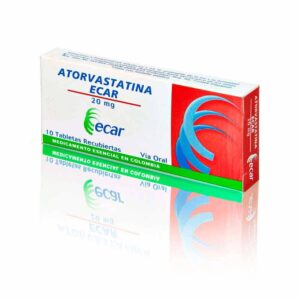 Atorvastatina Ecar 20 mg – Caja x 10 Tabletas Recubiertas | Control de Colesterol