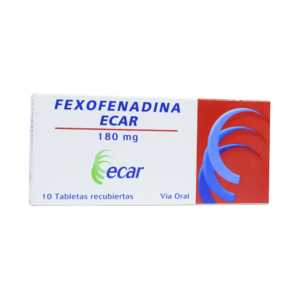 Fexofenadina Ecar 180 mg caja con 10 tabletas recubiertas – antihistamínico para urticaria y alergias