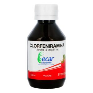 Clorfeniramina Ecar jarabe 2 mg/5 ml frasco 120 ml – antihistamínico