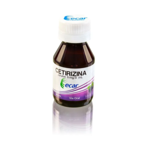 Cetirizina Ecar jarabe 5 mg 5 mL frasco 60 mL antihistamínico para alergias