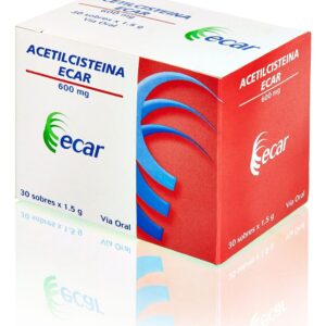 Acetilcisteína Ecar 600 mg caja 30 sobres granulado mucolítico