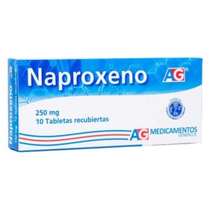 Naproxeno 250 mg Caja x 10 tabletas AG | Antiinflamatorio y analgésico