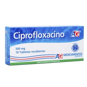 Ciprofloxacino 500 mg — Caja x 10 tabletas AG | Antibiótico de amplio espectro