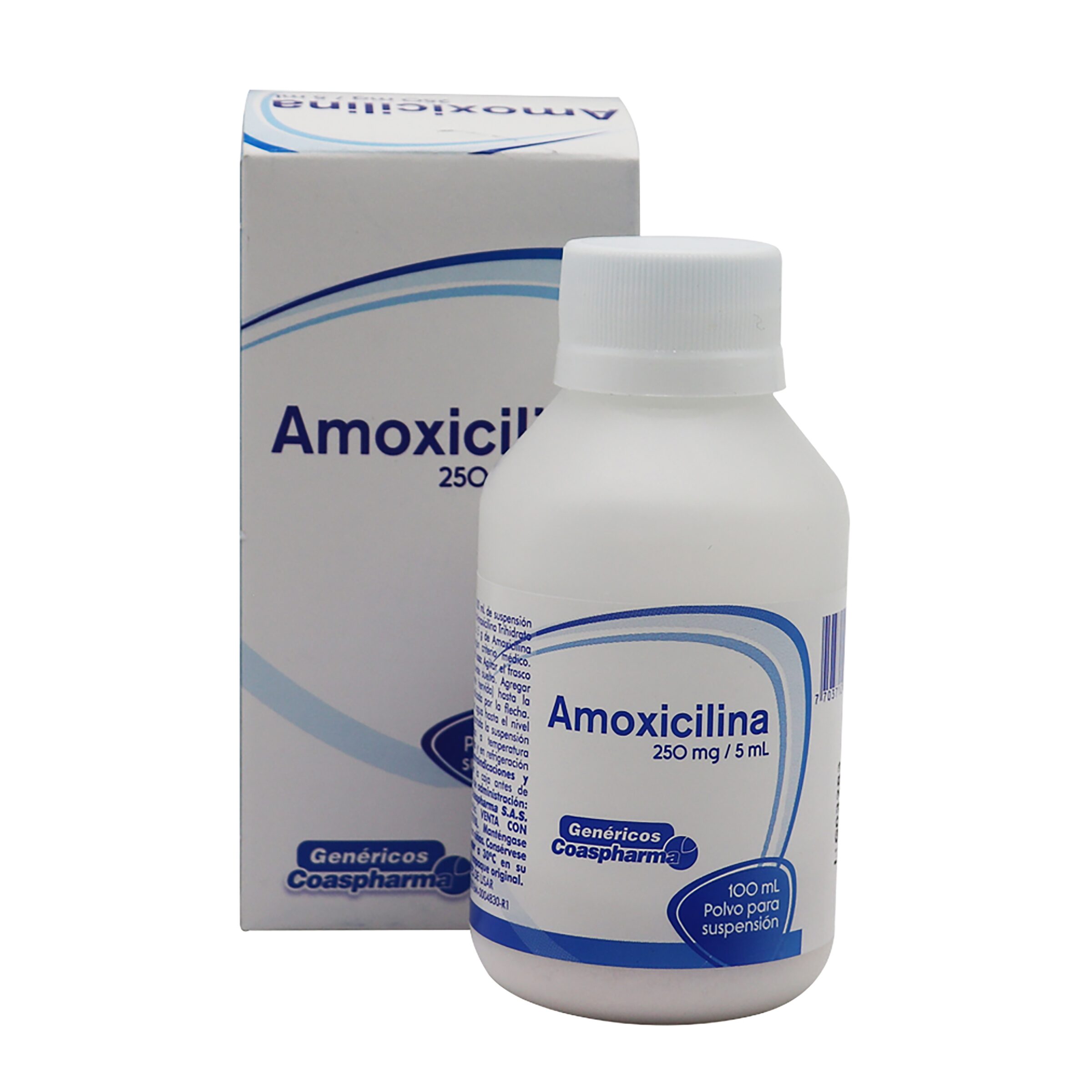 Amoxicilina 250 mg/5 mL Suspensión oral — Frasco 60 mL Coaspharma | Antibiótico pediátrico y adulto