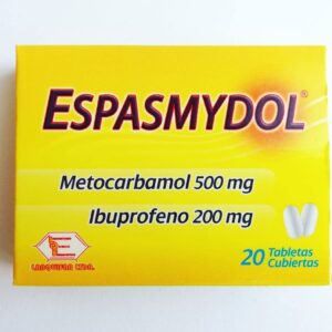 Espasmydol 500 mg + 200 mg – Caja x 20 Tabletas | Metocarbamol + Ibuprofeno – Labquifar