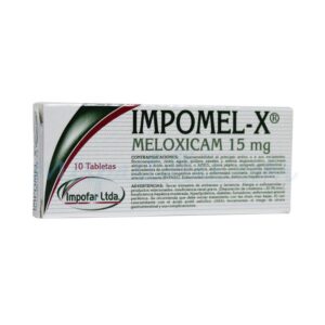 Meloxicam 15 mg — Caja x 10 tabletas | Impomel-X (Impofar) — AINE analgésico y antiinflamatorio