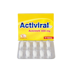 Activiral 800 mg — Caja x 10 tabletas | Labquifar — Antiviral para infecciones por herpes