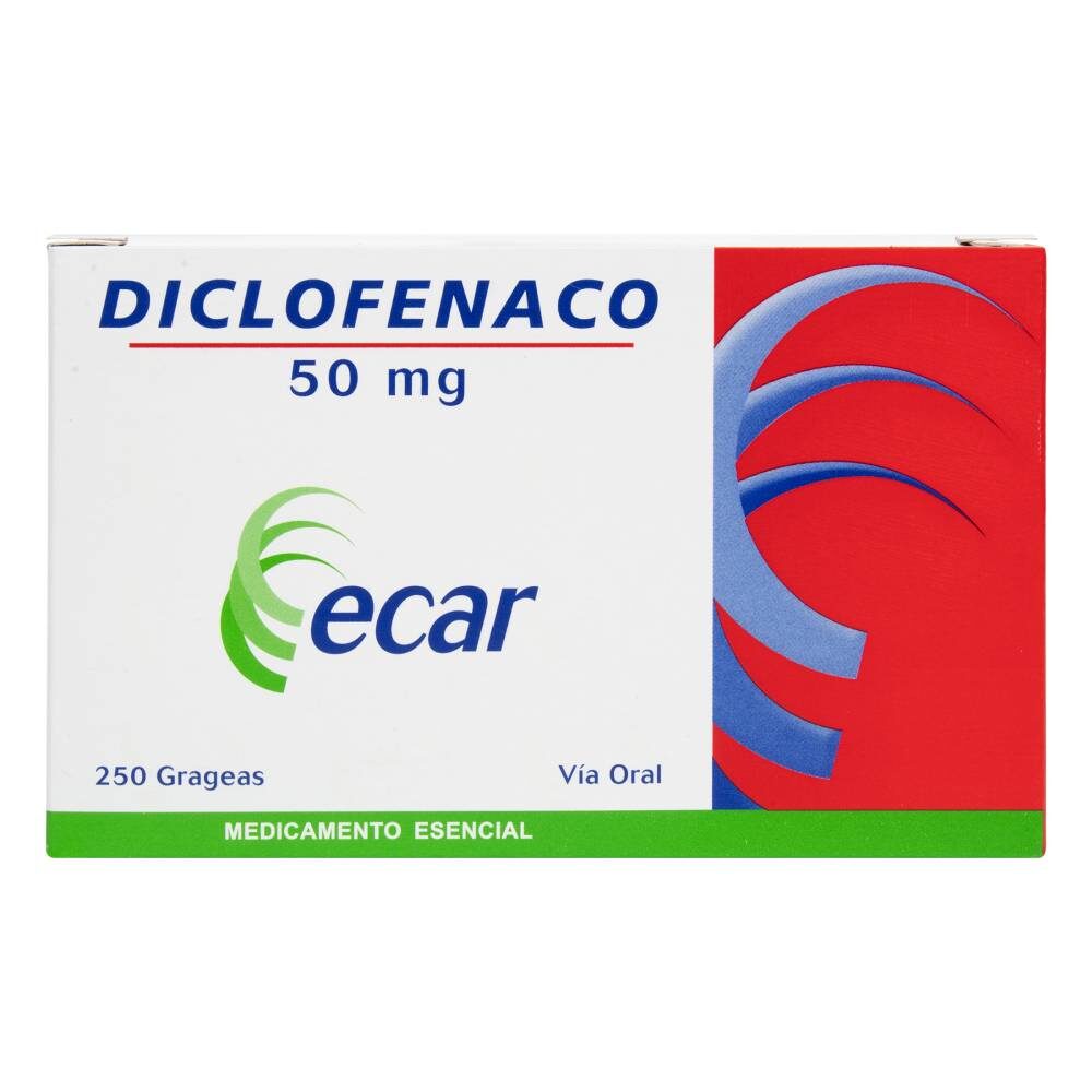 DICLOFENACO 50 mg — Caja x 250 Tabletas | ECAR — AINE para Dolor e Inflamación